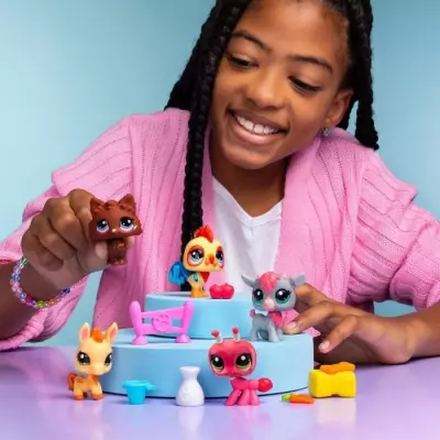 Ensemble de collection Littlest Pet Shop Ferme - 5 animaux et accessoires