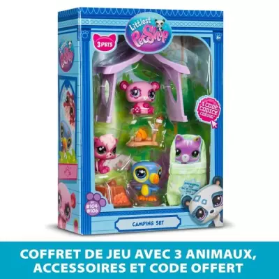 Pack à thème 3 Animaux de compagnie - BANDAI - Littlest Pet Shop Camping