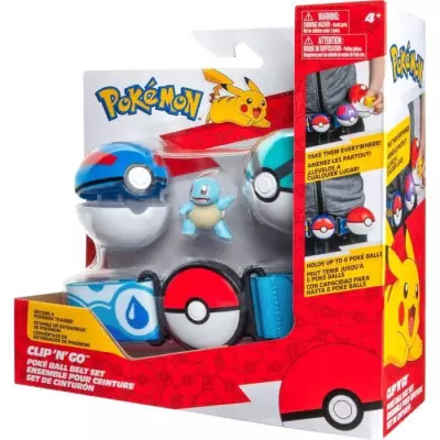 Ceinture Pokémon Clip ‘N' Go avec Carapuce - Figurine Miniature