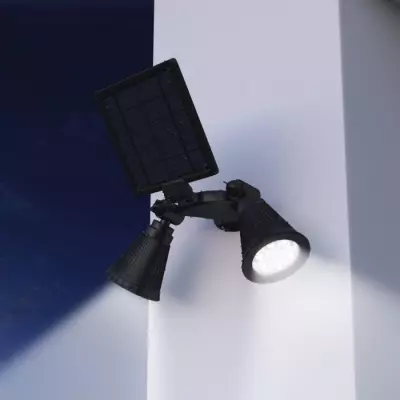 Projecteur solaire double spot extérieur étanche - 600 Lm