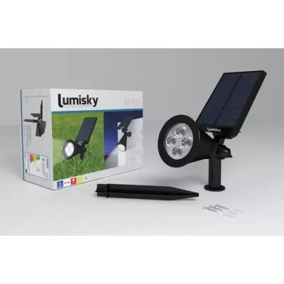 Spot solaire extérieur étanche LUMISKY - 4 LEDs blanches - 200 Lm