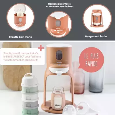 BEABA Bib expresso Terracotta, chauffe biberon pratique