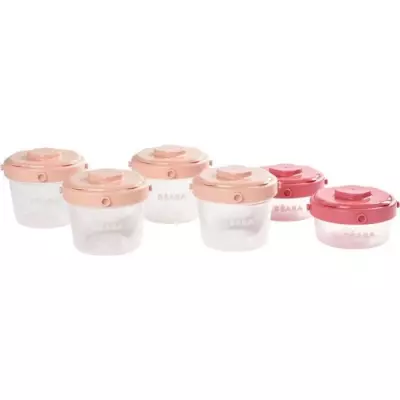 Lot de 6 portions de conservation rose BEABA 1er âge 60 ml/120 ml Lot de 6 portions de conservation rose BEABA 1er âge 60 ml/120 ml