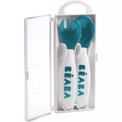 Set de couverts ergonomiques BEABA - Windy Blue - 8 mois - Bleu