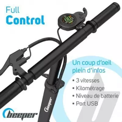 Trottinette électrique pliable - BEEPER MAX FX10-G2-26 - 500W - 10 pouces