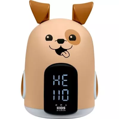 Réveil veilleuse LED forme chien - 3 mélodies - Intensité réglable