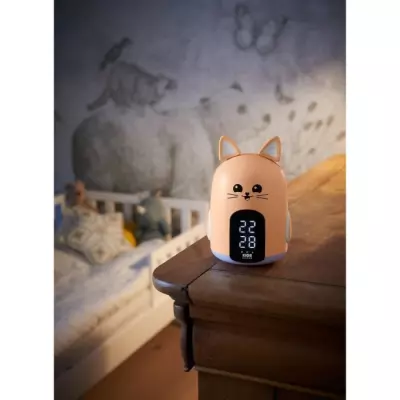 Réveil & Veilleuse Chat Mia - 3 sons uniques - Lumière ajustable - RADIO REVEIL