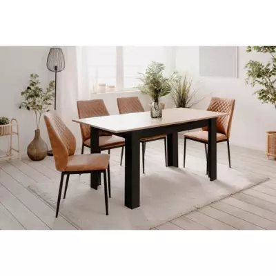 Table extensible BIRMINGHAM 80A - Chêne/noir - 6/8 pers