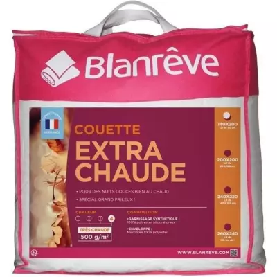 Couette ultra chaude en microfibre BLANREVE - 140x200 cm - Blanc