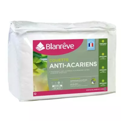 Couette chaude Percale - Anti-acariens - 350g/m² - 220x240cm