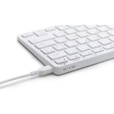 Clavier Sans Fil BLUESTORK Compact et Rechargeable en Blanc