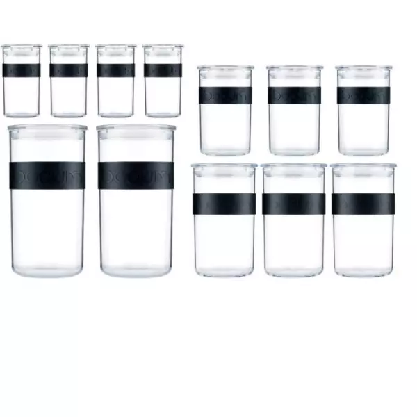 Bocaux conservation - BODUM - PRESSO SET - 12 bocaux plastique avec couvercle hermétique