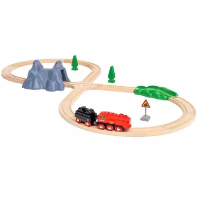 Circuit Locomotive à Vapeur BRIO World - Rouge