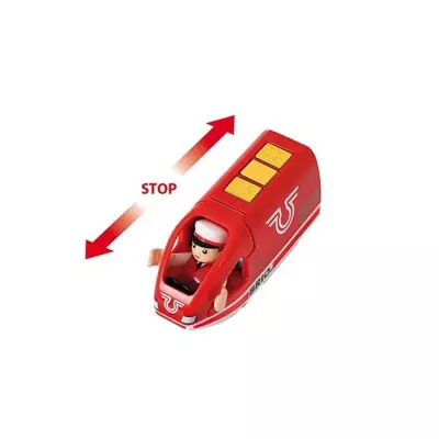 Circuit de train en bois BRIO - Voyageur Rouge - Rechargeable