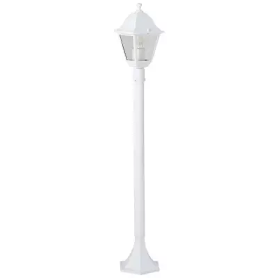 Lampadaire extérieur élégant - BRILLIANT NISSIE - Blanc - Métal/Verre