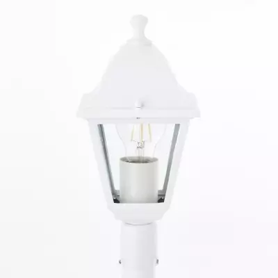 Lampadaire extérieur élégant - BRILLIANT NISSIE - Blanc - Métal/Verre