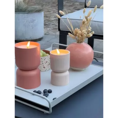 Lampe de table extérieure BRILLIANT LOVERE - Bougie en plastique 3W - Beige et brun clair