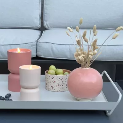 Lampe de table extérieure BRILLIANT LOVERE - Bougie en plastique 3W - Beige et brun clair