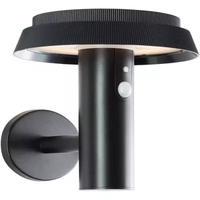 Applique extérieure BRILLIANT ALVERO - LED solaire - Détecteur de mouvement - Métal et plastique - 4W - Noir