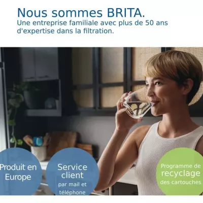 Carafe filtrante BRITA Marella rouge (2,4L) - Efficacité MAXTRA PRO