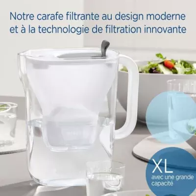 Carafe filtrante BRITA Style XL grise (3,6L) - Efficacité MAXTRA PRO