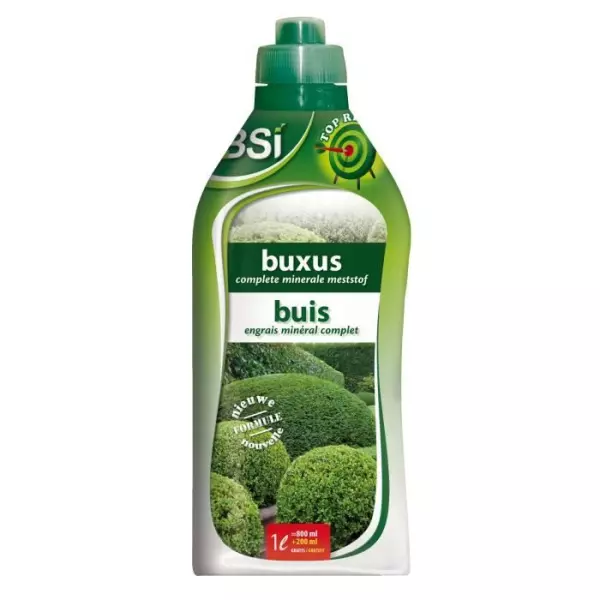 BSI - Engrais Minéral - Liquide - Pour Buis - Pour Les Especes De Buis - Oligo-Eléments Solubles Dans l'Eau - 1L