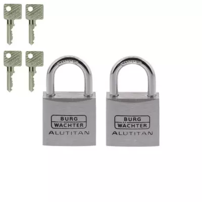 Protégez vos biens avec style - Set de 2 cadenas BURG WACHTER DUO 770 30 SB - 30 mm Alutitan ?️