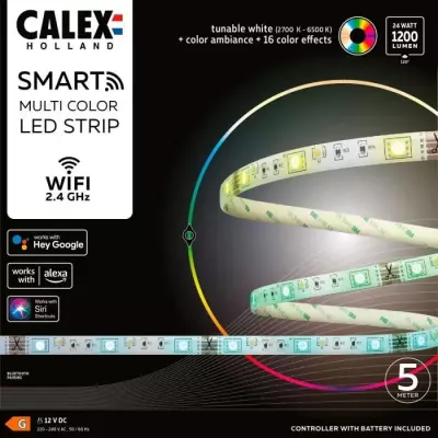 Ruban LED Intelligent CALEX 5M 24W 1200lm RGBCCT 2700-6500K + Télécommande