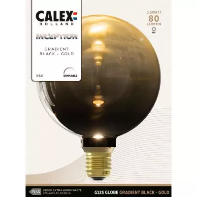 Ampoule LED E27 CALEX INCEPTION G125 - 3,5W - Dégradé noir/or