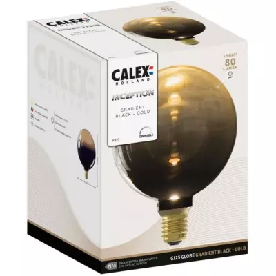 Ampoule LED E27 CALEX INCEPTION G125 - 3,5W - Dégradé noir/or
