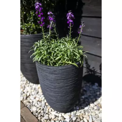 Vase élégant bas pour jardin - CAPI EUROPE - Noir