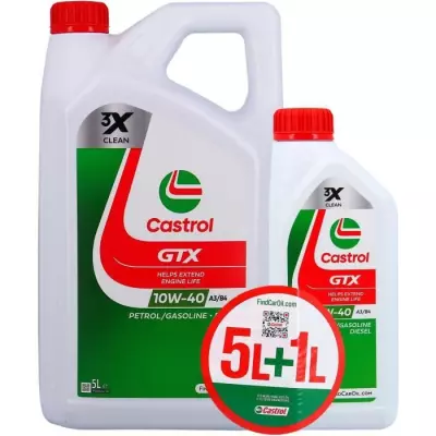 Huile Moteur CASTROL GTX 10W-40 A3/B4 5L+1L - Performances exceptionnelles