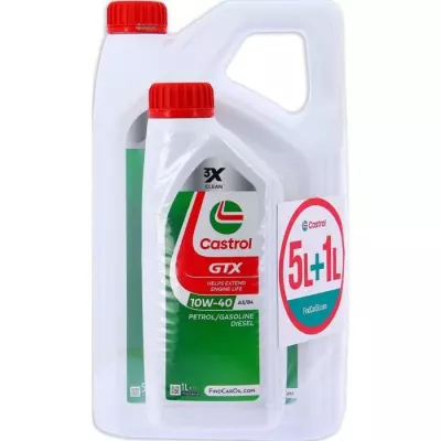 Huile Moteur CASTROL GTX 10W-40 A3/B4 5L+1L - Performances exceptionnelles