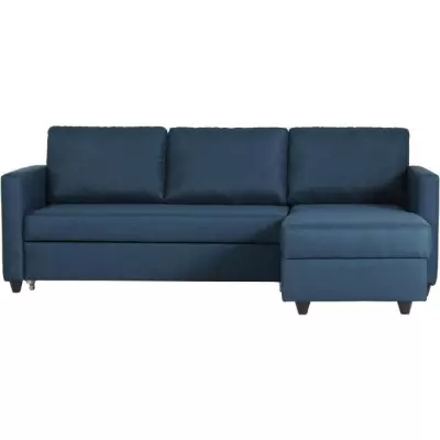 Canapé d'angle convertible réversible CATS - Bleu - L 222 x P 150 x H 86 cm