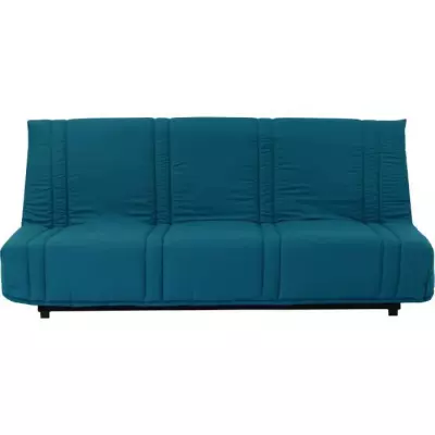 Banquette clic clac 3 places Bleu canard 100% coton - LENA