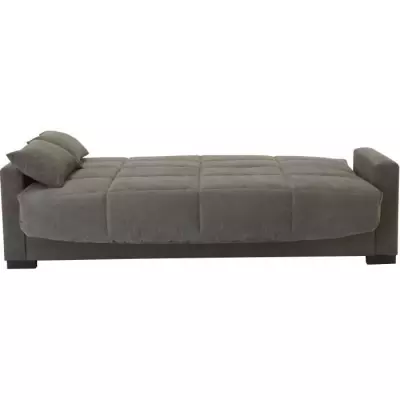 Canapé clic clac 3 places Taupe - Matelas 17 cm - Design compact