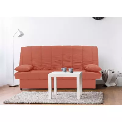 Banquette clic clac 3 places en tissu 100% coton Terracotta