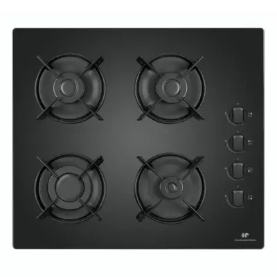 Table de cuisson gaz Continental Edison - Design élégant en verre noir