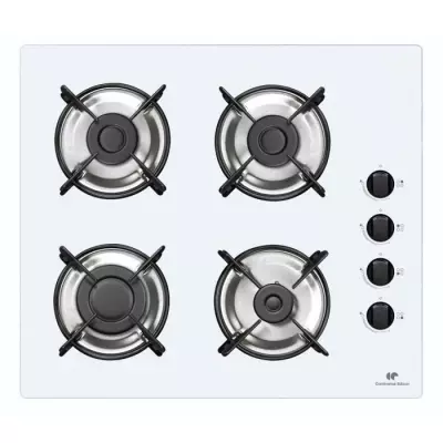 Table de cuisson gaz en verre blanc Continental Edison - Compact et élégant