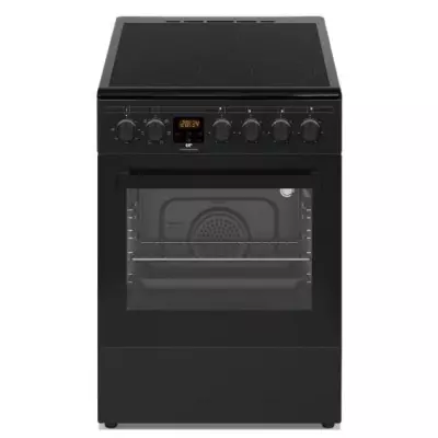 Cuisinière vitrocéramique 4 feux noire - Dimensions compactes - Livraison rapide