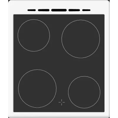 Cuisinière vitrocéramique blanc 4 feux Continental Edison - Compacte et élégante