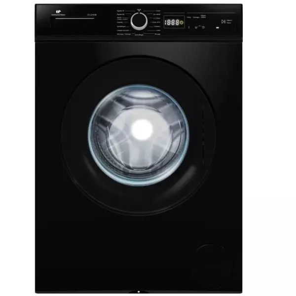 Lave-linge hublot CONTINENTAL EDISON CELL9140IB - 9kg - Largeur 59,6 cm - Classe A - 1400 trs - moteur induction - noir mat