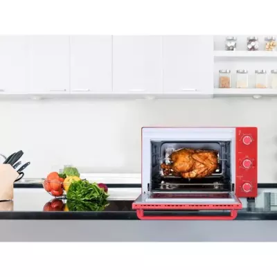 Mini-four électrique 35L rouge - Rotissoire, Convection naturelle - 1500W