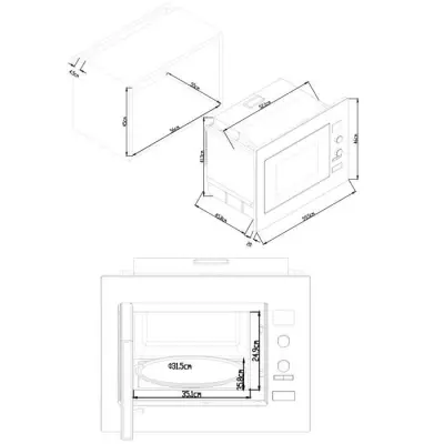Micro-ondes combiné encastrable 34L Inox - Continental Edison
