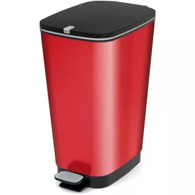 Poubelle à pédale Chic Bin Style - 42.5L - Rouge - Design Élégant