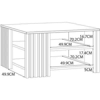 Table basse moderne CARDIGAN - Chene artisan et noir - 80x80x45 cm