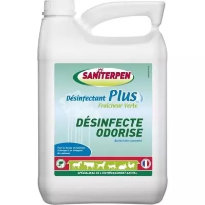 SANITERPEN - Désinfectant Concentré 5L. Fraîcheur Verte