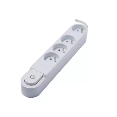 Bloc multiprise CHACON - 4 prises 16A avec interrupteur - Blanc
