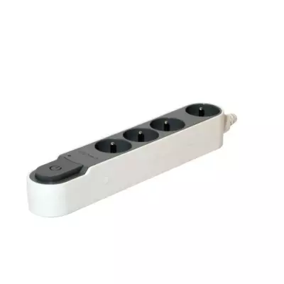 Multiprise parafoudre CHACON Bloc 4 prises 16A 3m gris