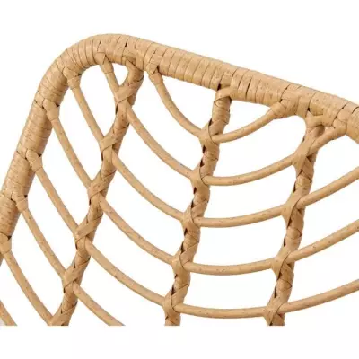 Lot de 2 chaises de jardin en rotin naturel - L63,5 x H86 x P48 cm